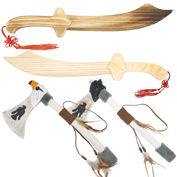 Wooden Tomahawks and Swords