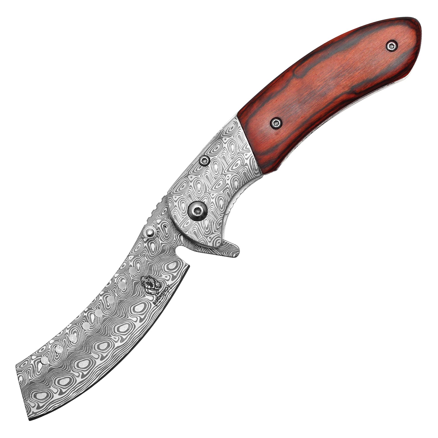 8" CURVED DAMASCUS CLEAVER W/ WOOD HANDLE 219DS