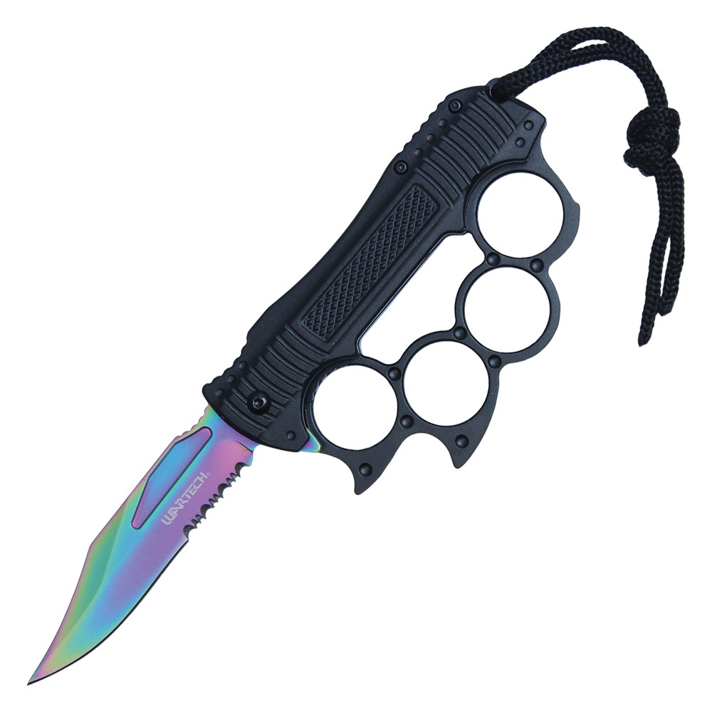 KNUCKLE KNIFE W/RAINBOW BLADE 373RW