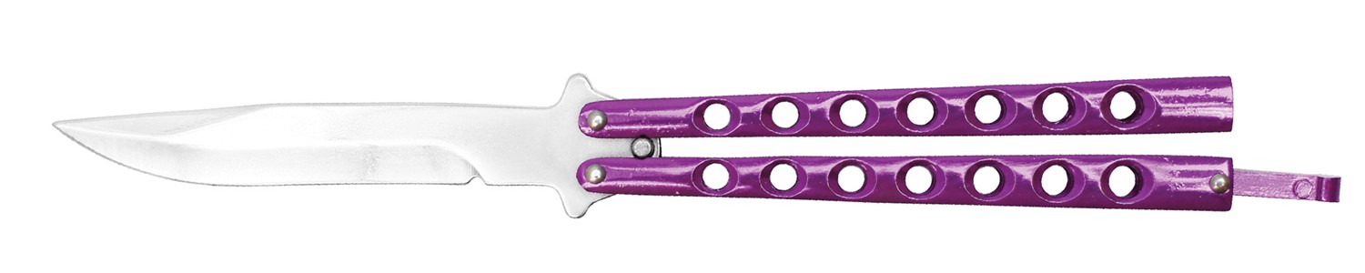 9" BUTTERFLY KNIFE W/ 5" PURPLE HANDLE 9939PP