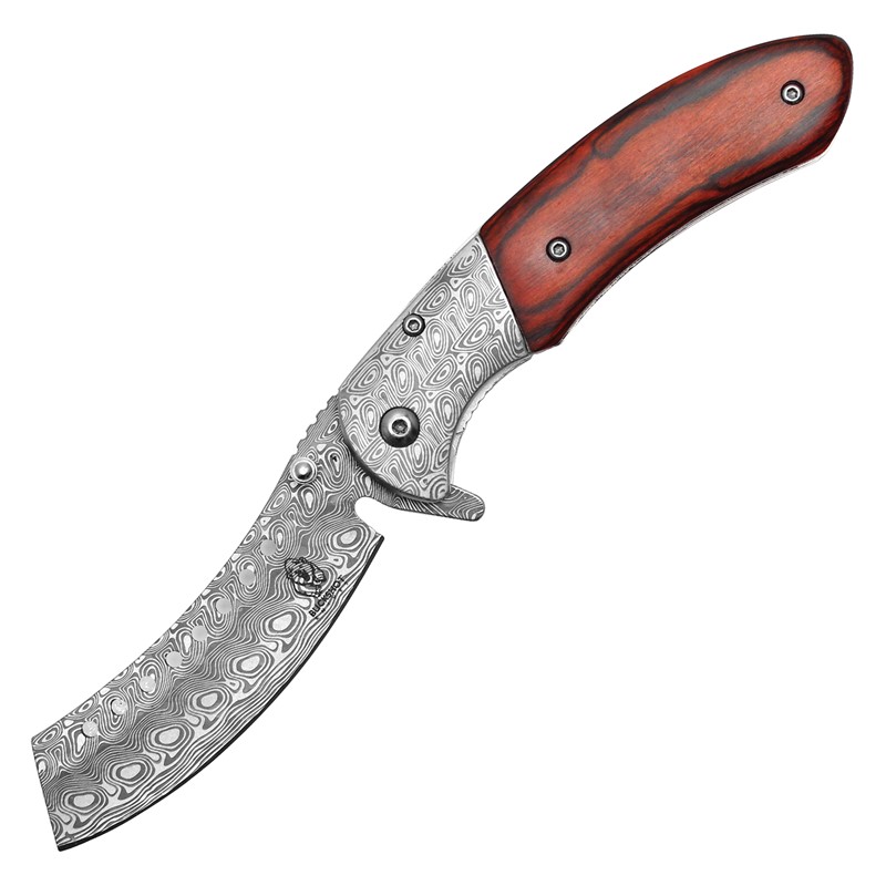 8" CURVED DAMASCUS CLEAVER W/ WOOD HANDLE 219DS