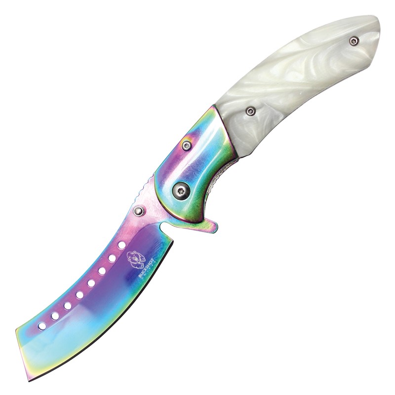 8" RAINBOW CLEAVER W/ MARBLE HANDLE 219WT