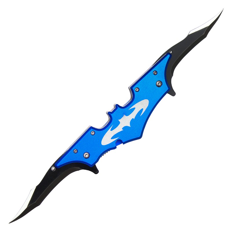 11.5" BLUE BATMAN DUAL BLADE FOLDING KNIFE 6BL