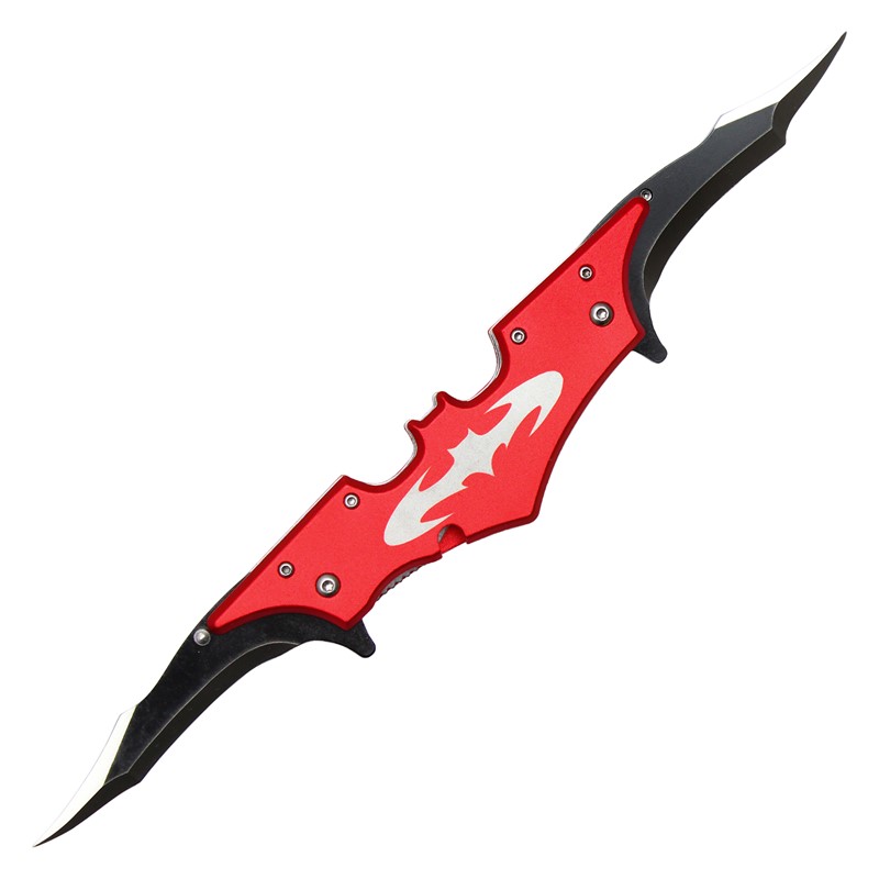 11.5" RED BATMAN DUAL BLADE FOLDING KNIFE 6RD