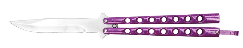 9" BUTTERFLY KNIFE W/ 5" PURPLE HANDLE 9939PP